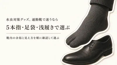 5本指靴下・足袋ソックス・つま先カバーの違い｜通勤靴と家で履き分ける選び方