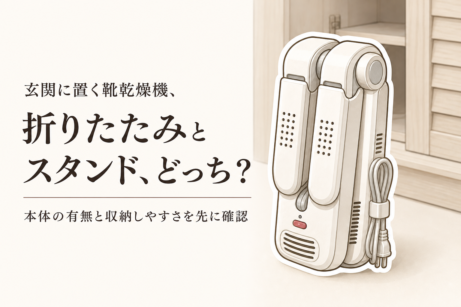 折りたたみ靴乾燥機と靴乾燥スタンド、玄関に置きっぱなしにしやすいのは？秋雨・冬の雪前の選び方