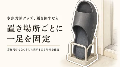 つま先開き・メッシュ・EVAスリッパの使い分け｜浴室近く・トイレ・リビングの置き方