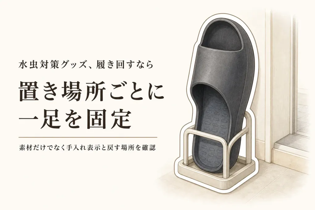 つま先開き・メッシュ・EVAスリッパの使い分け｜浴室近く・トイレ・リビングの置き方